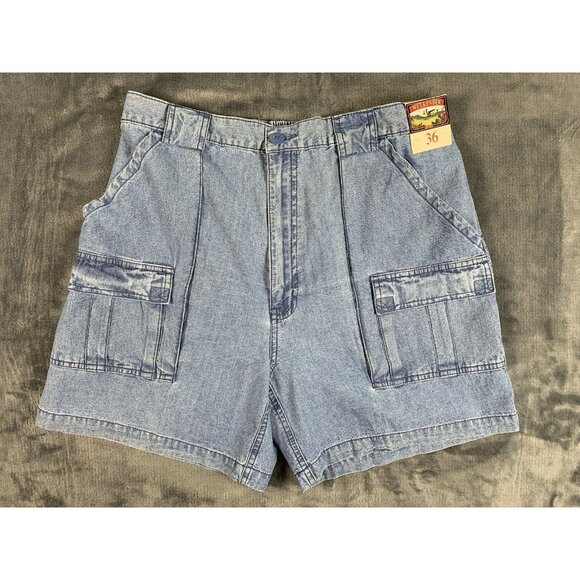 Weekender Cargo Hiking Shorts Men's Size 36 Blue Denim Comfort Waist Outdoor - Picture 1 of 9